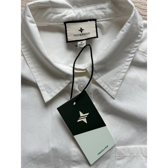 NWT TUCKERNUCK Callahan Shirt Dress Womens Small White Drop Waist Button Down - Picture 3 of 9